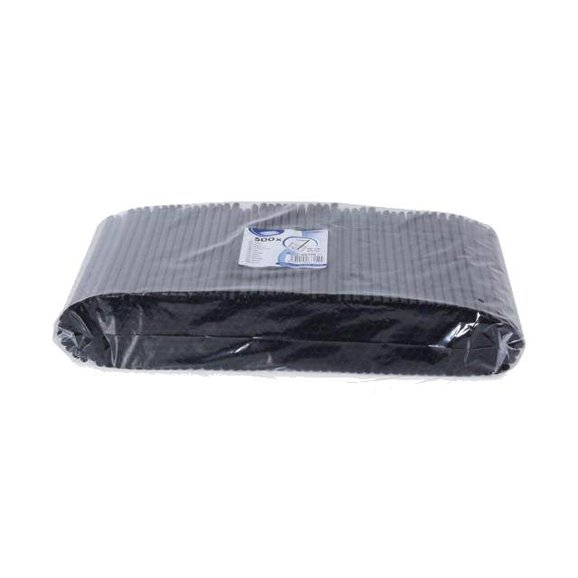 Schwarze Classic Strohhalme aus recycelbarem Material für nachhaltige Gastronomie, robust und elegant.
